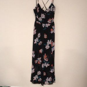 Black and Floral Maxi Dress
